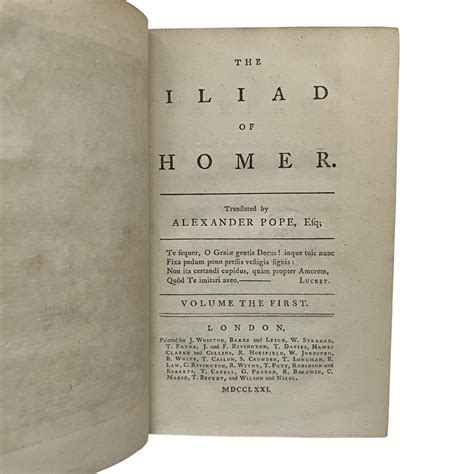 The Iliad Of Homer Translated By Alexander Pope Esq By Homer And Pope