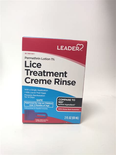 Leader Permethrin Lotion 1 Lice Treatment Creme Rinse With Nit Removal
