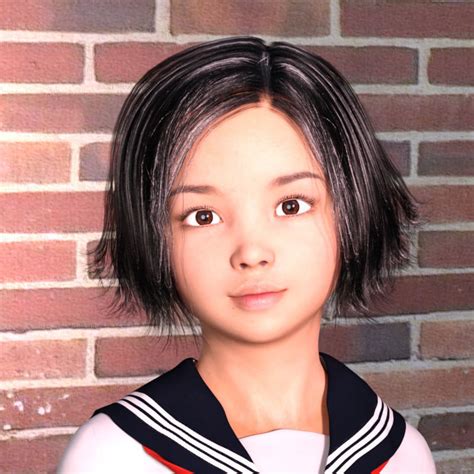 Little Asian Schoolgirl Cgtrader
