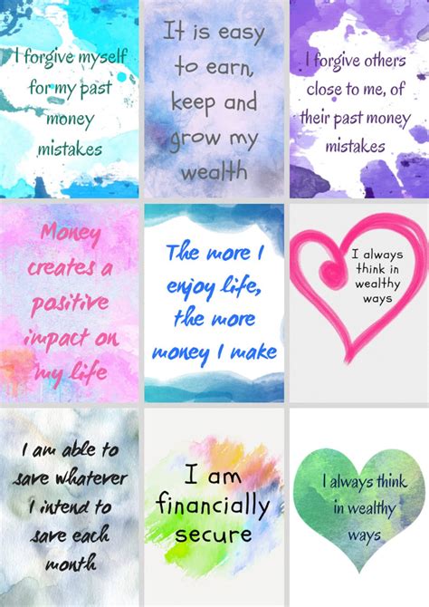 Printable Wealth Affirmation Cards Manifesting Money And Abundance