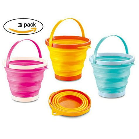 Toyze∩┐╜ Foldable 10 Pail Buckets Silicone Collapsible Buckets Multi