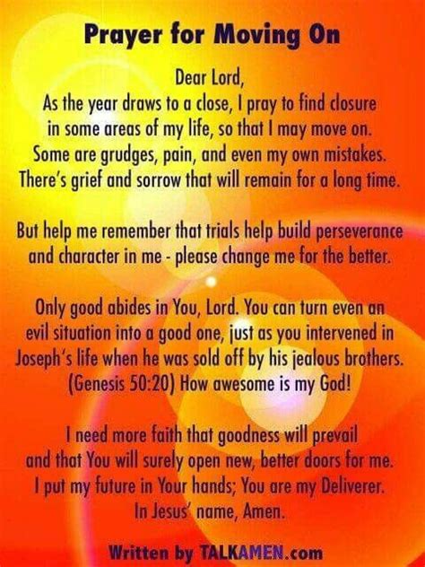 Prayer For Moving On Christian Quotes Prayer New Years Prayer