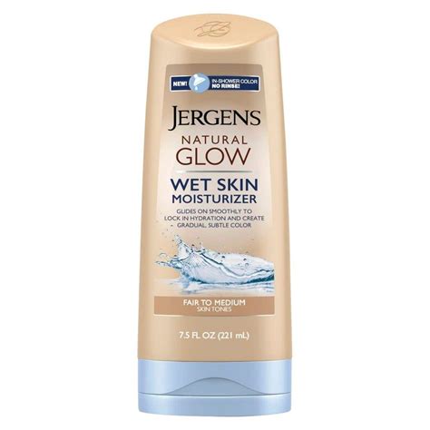 Jergens Natural Glow Wet Skin Moisturizer Fairmedium 75oz Best Drugstore Moisturizer Best