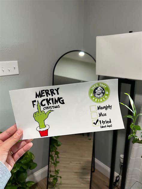 Merry Fking Christmas Grinch Uv Dtf Cup Wrap Etsy