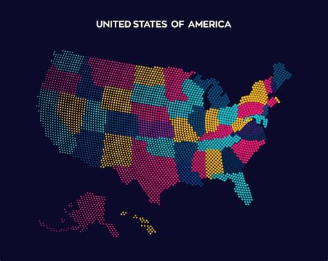 Premium Vector Abstract Vector Map Of North America With All States