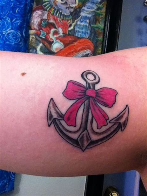 Another Anchor Bow Tattoo Love It Girly Tattoos Cute Tattoos Simple