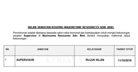 Sinoconst construction (m) sdn bhd kuala. Permohonan Jawatan Kosong Maxincome Resources Sdn Bhd ...
