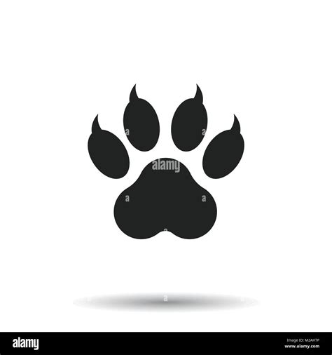 Paw Print Icon Vector Illustration Isolated On White Background Dog