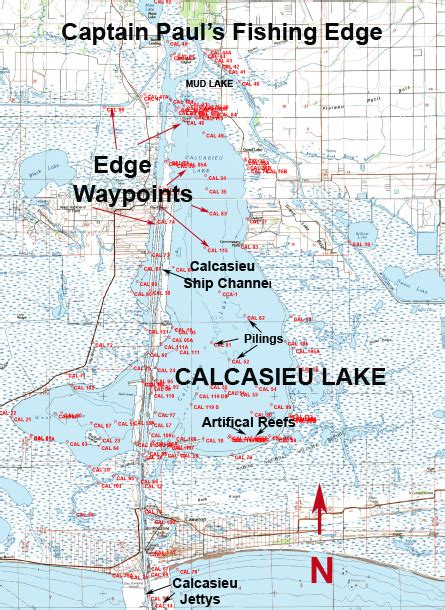 Calcasieu Lake Fishing Map Draw A Topographic Map