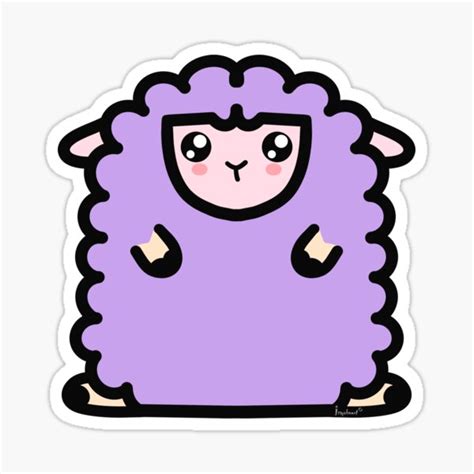 Adorable Purple Sheep © Irmabonet Sticker By Irmabonet Redbubble