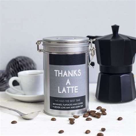 Coffee T Tin With Personalised Message By Novello
