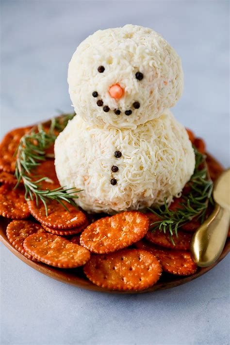 Snowman Cheese Ball Easy Christmas Appetizer Recipe Make Ahead