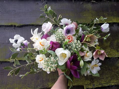 Beautiful British Wedding Bouquet Of Spring Flowers Featuring
