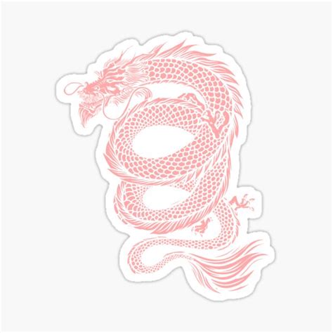Pink Chinese Japanese Dragon Sticker For Sale By Eddiebalevo Redbubble