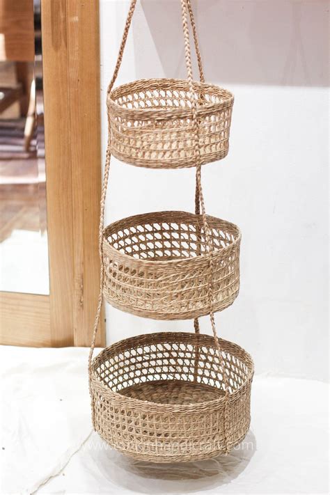 Seagrass Hanging Fruit 3 Tiers Basket Planter Container Etsy In 2021