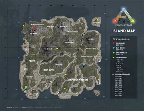 ARK Map: Spawn areas, cave locations & region names : playark