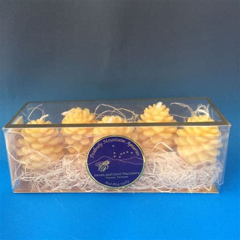 Pure Beeswax Pine Cone Candle Set Peabody Mountain Artisans