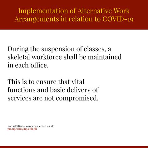 Implementation Of Alternative Work Arrangements In