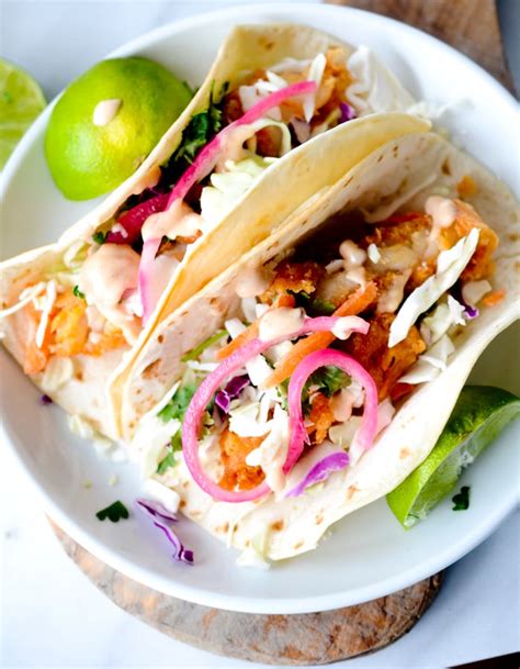 Baja Fish Tacos With Pickeled Onions And Cabbage Recipe Diaries