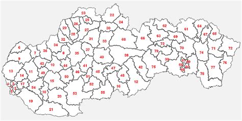 Mapa Slovenska Okresy