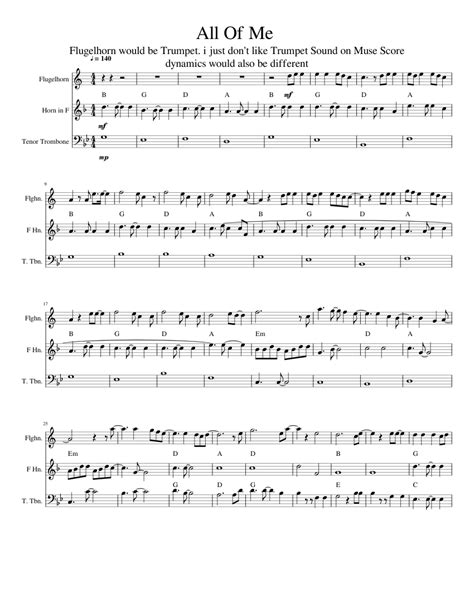 Play more, pay less with pass. All Of Me (Brass Trio) Sheet music for Trumpet, French Horn, Trombone | Download free in PDF or ...