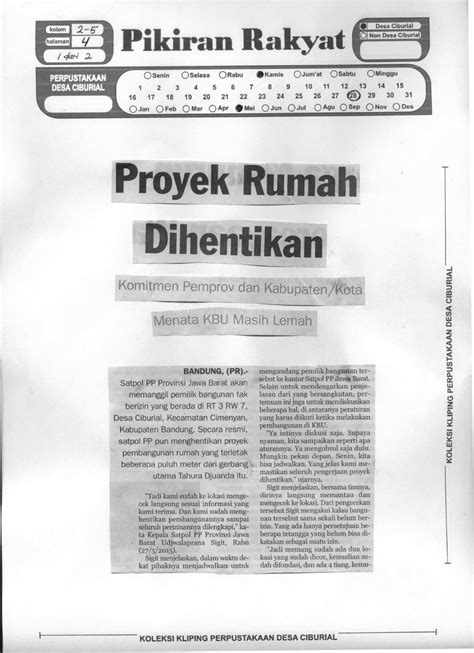 Kliping Perpustakaan Desa Ciburial Pr Perpustakaan Kota