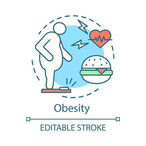 Icono Del Concepto De Obesidad Ilustración De Línea Fina De Idea De