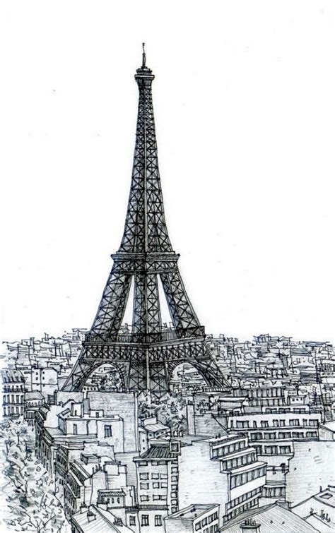 70 Easy And Beautiful Eiffel Tower Drawing And Sketches