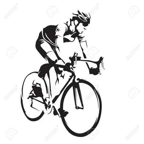 Cyclist On His Road Bike Cycling Abstract Vector Silhouette Royalty