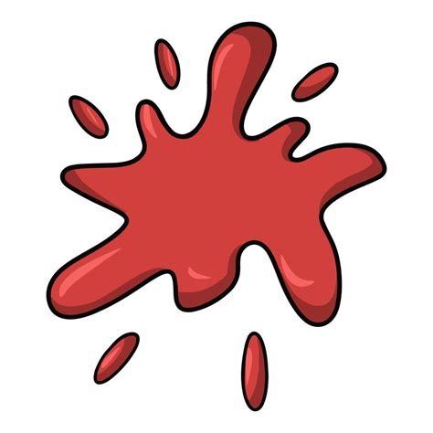 Red Paint Spot Blob Spilled Paint Vector Cartoon Illustration On A