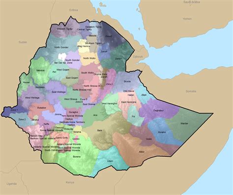 Ethiopia Zone Map