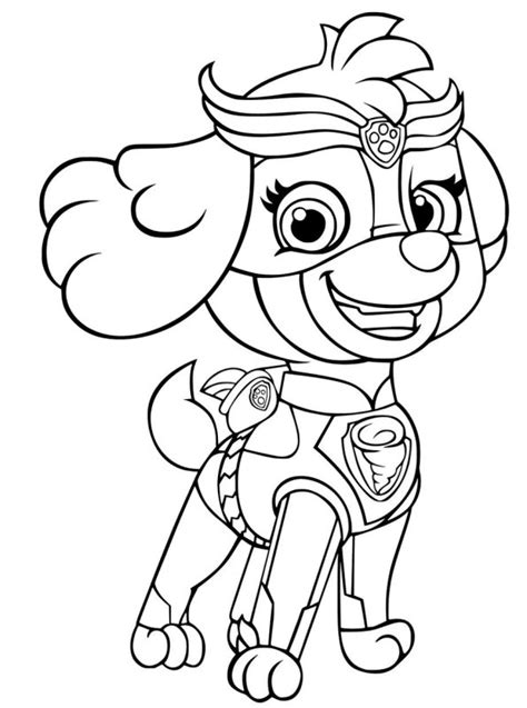 Paw patrol mighty pups skye for girls coloring pages printable. Kids-n-fun.de | Malvorlage Paw Patrol Mighty Pups Skye 2
