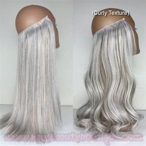 100 Human Hair Halo Silver Gray Ash Brown Mix Flip Inhalo Etsy In