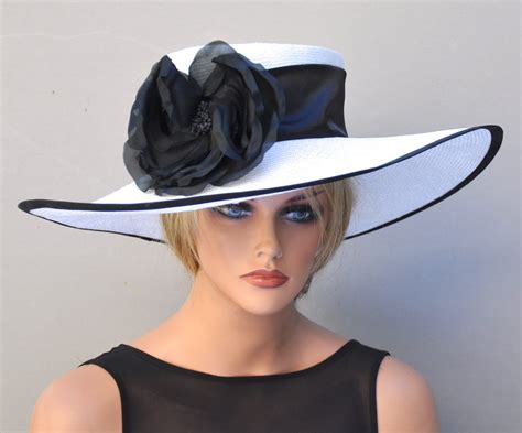 Kentucky Derby Hat Wedding Hat Womens Black And White Hat Ladies