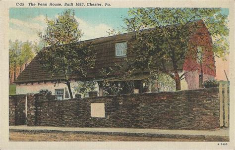 Pennsylvania Vintage Postcard Of The Penn House In Chester Etsy