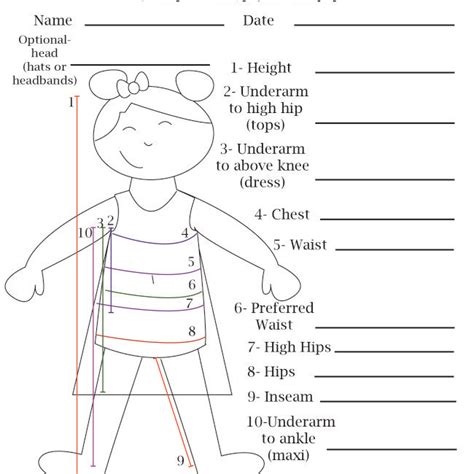 Printable Costume Measurement Chart