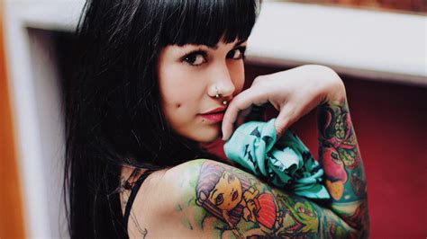 4526478 Tattoo Violetrose Suicide Pierced Nose Women Suicide Girls Rare Gallery Hd Wallpapers