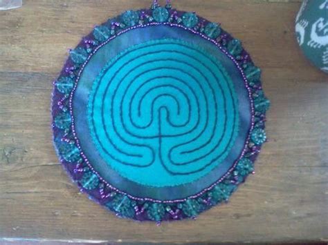Embroidered Labyrinth Mandala By Allie Thompson Labyrinth Pattern By