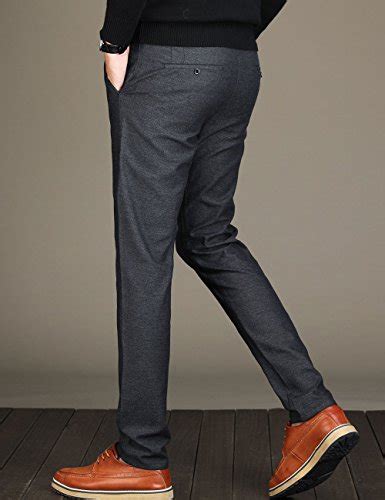 Mens Tapered Slim Fit Wrinkle Free Casual Stretch Dress Pantsclassic