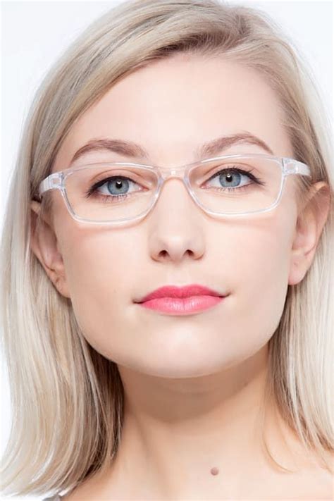 Versus Rectangle Clear Frame Glasses Online Black Glasses Frames