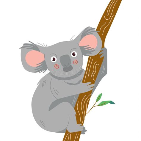 Cute Cartoon Character Koala Illustration Vector Print For Kids Design