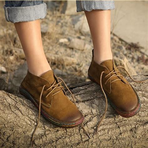 Handmade Soft Leather Flat Shoes For Women Casual Tie Shoe Oxfords Shoe