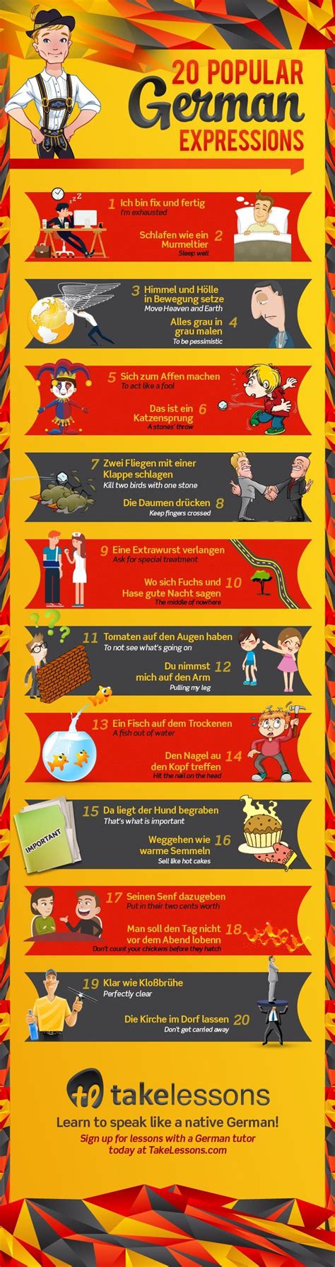 20 Popular German Expressions And What They Mean [infographic