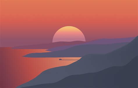 1400x900 Surreal Sunset Minimal 4k 1400x900 Resolution Wallpaper Hd