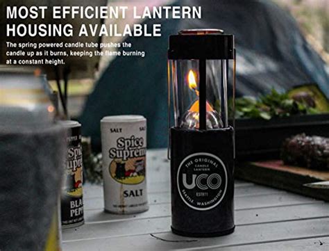 Uco Original Candle Lantern Kit With 2 Survival Candles Light Projector And Cocoon Case Gray