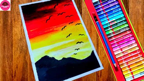 Sunset Crayon Drawing Ideas It Is Opposite To The Sunrise Though The