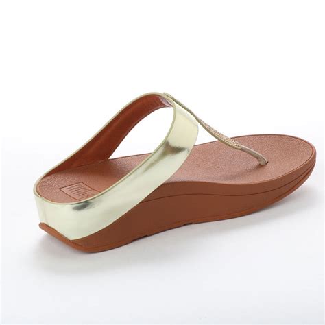 Fitflop フィットフロップ Fitflop Fino Crystal Toe Thong Sandals （gold） Waja