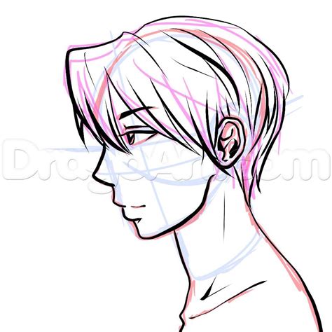 Side View Male Anime Face Drawing Tutorial Step By Step Anime Heads