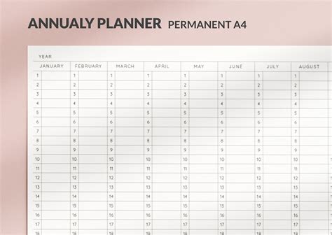 Calendario Imprimible En Blanco Anual Planificador Etsy Mexico Images
