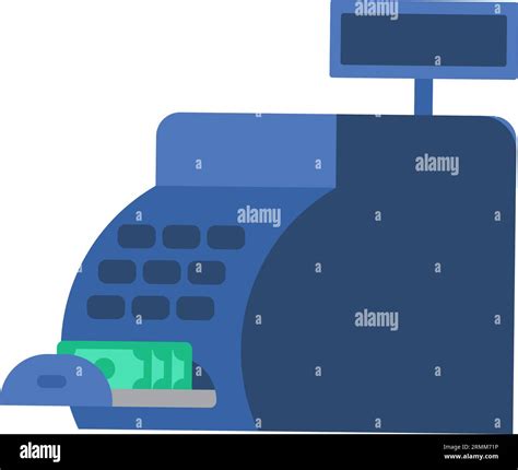 Modern cash register with full money bill acceptor. Device for safe